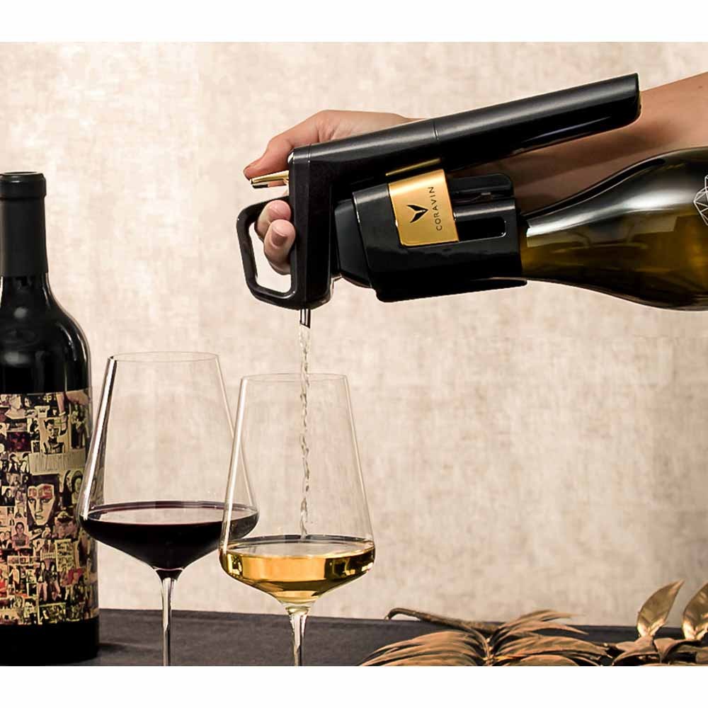 CORAVİN Altılı  Premium Set /Tam Otomatik Şarap Muhafaza Sistemi/ Bluetooth Bağlantılı, Parlak Siyah Kaplama