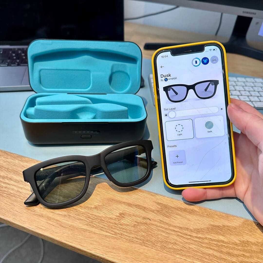 Ampere Dusk: Akıllı Güneş Gözlüğü/Dahili Mikrofon/Hoparlör/Siyah