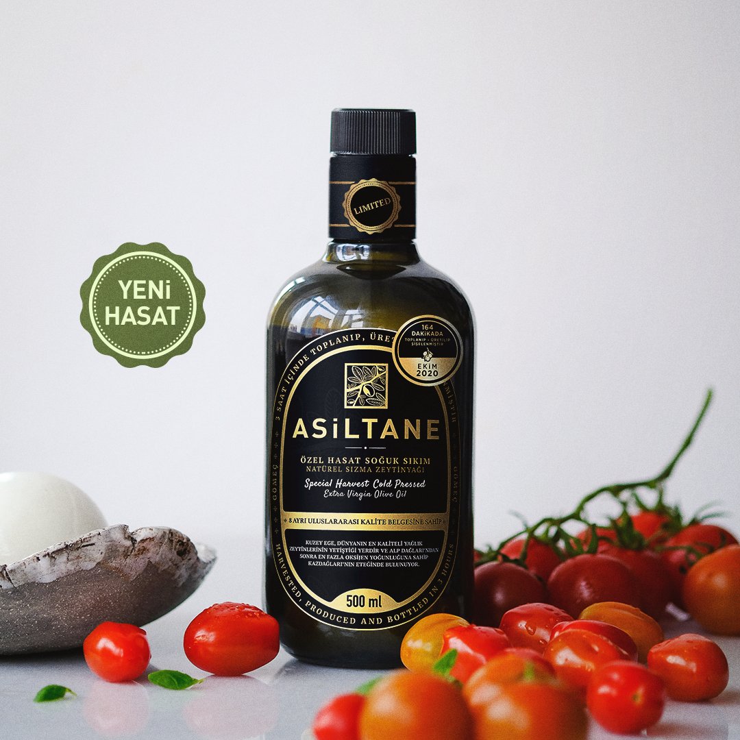 Asiltane Sınırlı Özel Hasat Soğuk Sıkım Sızma Zeytinyağı  500 ml