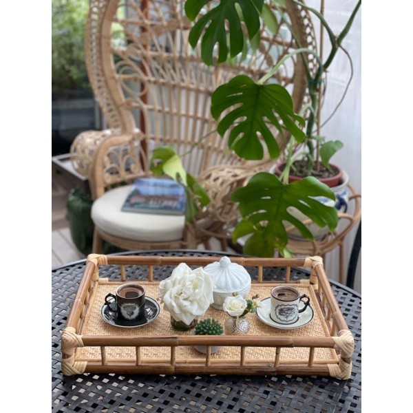 Bee Interiors El Yapımı Bambu Tepsi