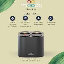 Moodo AIR Revolutionary 2'si 1 arada hava temizleme ve koku yayma sistemi (4 Filtre/16 Koku Kapsülü)