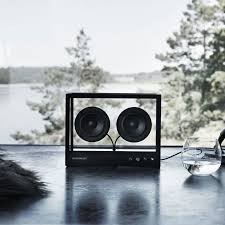 Transparent Küçük Şeffaf Cam Hoparlör Siyah