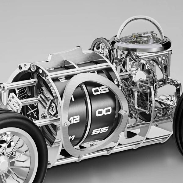 Özel Sınırlı Üretim / Hızlı D8 Vintage Yarış Araba Esintili Modern Saat ve Kinetik Obje/Kırmızı