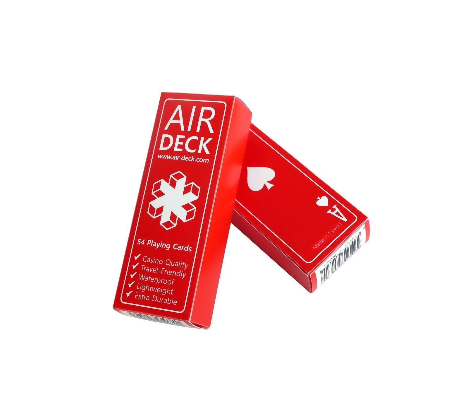 Air Deck Su Geçirmez Seyahat Oyun Kartları/Kırmızı/2li Paket